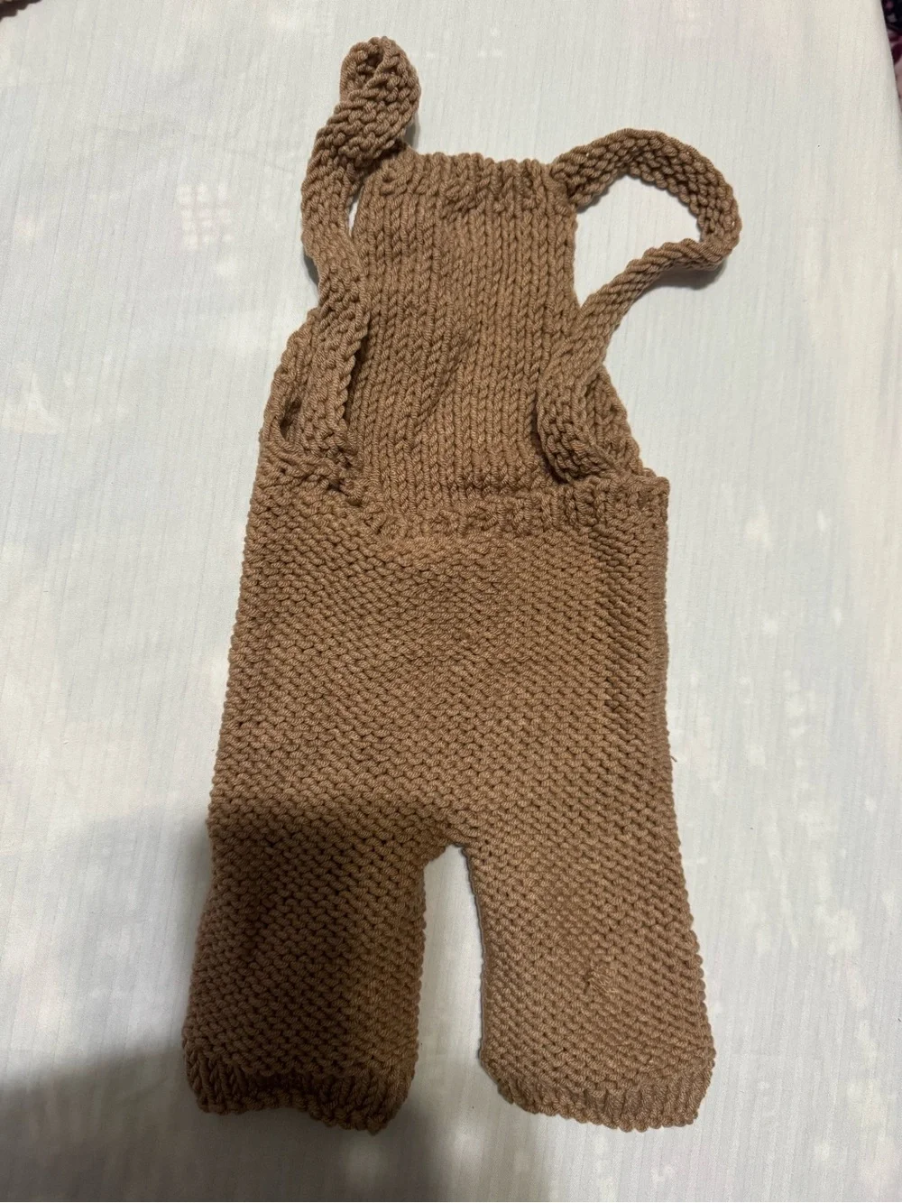 Cozy Knit Baby Bear Romper Set with Hat and Toy